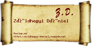 Zöldhegyi Dániel névjegykártya